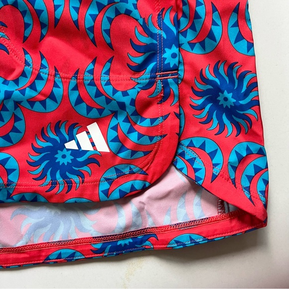 Adidas x FARM Rio Pacer Shorts, Color Bright Red / Signal Cyan, Size M, NWT - Picture 12 of 16